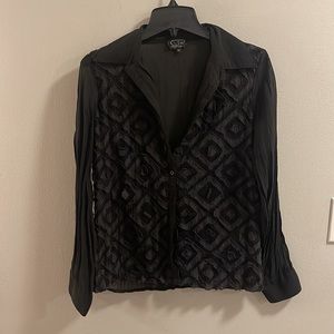 Black vintage button down top